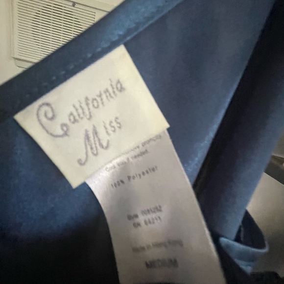 vintage blue silk slip dress - Picture 12 of 16